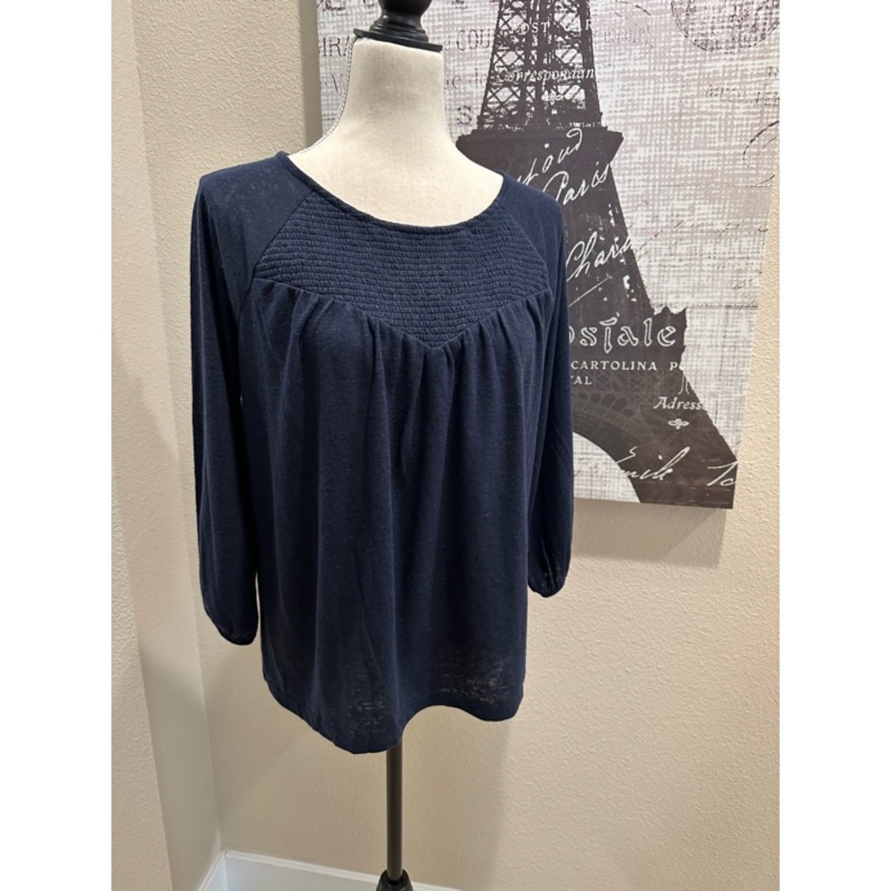 🪻🌹Sweet Banana Republic linen-blend, navy blue top NWT